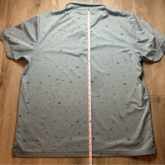 William Murray Polo Shirt Mens XL Gray All Over Print‎ Golf Performance Stretch - Picture 12 of 13